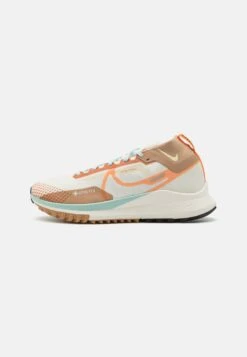 Nike Performance React Pegasus 4 Gtx Unisex - Zapatillas De Trail Running - Pale Ivory/Bright Mandarin/Sail/Jade Ice/Black/Amber Brown