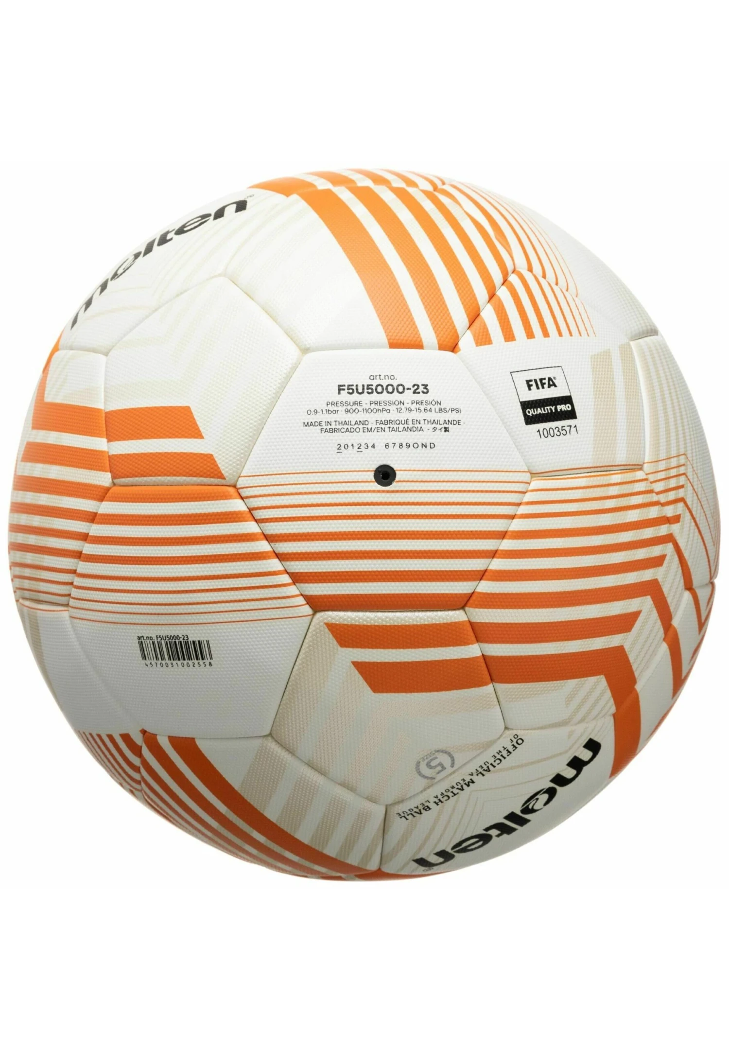 MOLTEN Uefa Europa League- Balón De Fútbol - Weiß Orange Silber 2 MOLTEN Uefa Europa League- Balón De Fútbol - Weiß Orange Silber - Imagen 2