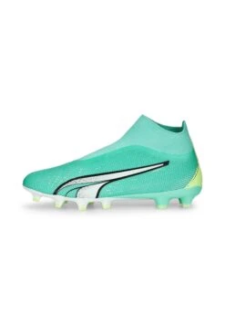 Puma Ultra Match+ Laceless Fg/Ag - Botas De Fútbol Con Tacos - Electric Peppermint White Fast Yellow